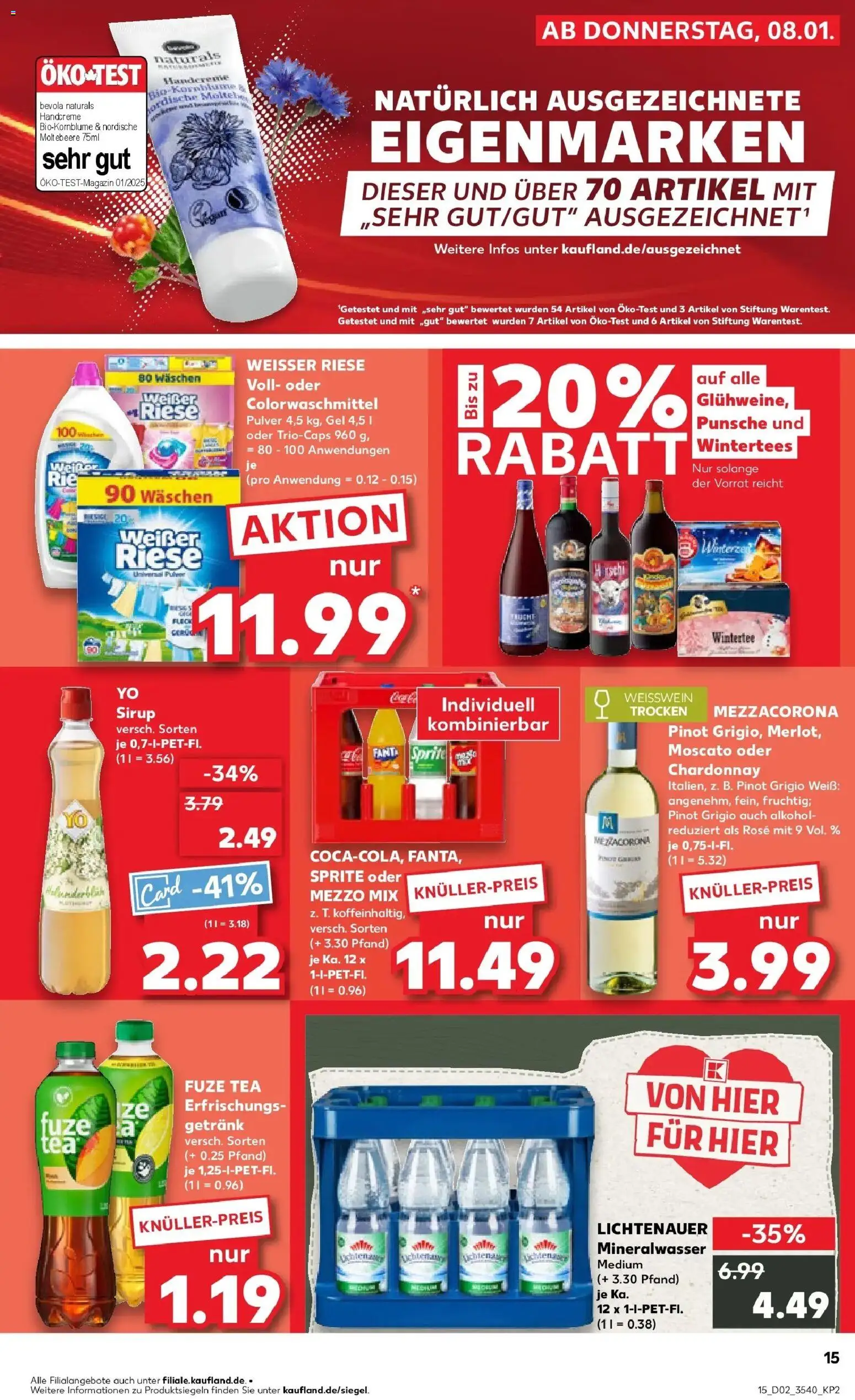 Kaufland prospekt Torgau	 – gültig ab 11.01.2026 | Seite: 15 | Produkte: Fuze tea, Mezzo mix, Fanta, Handcreme