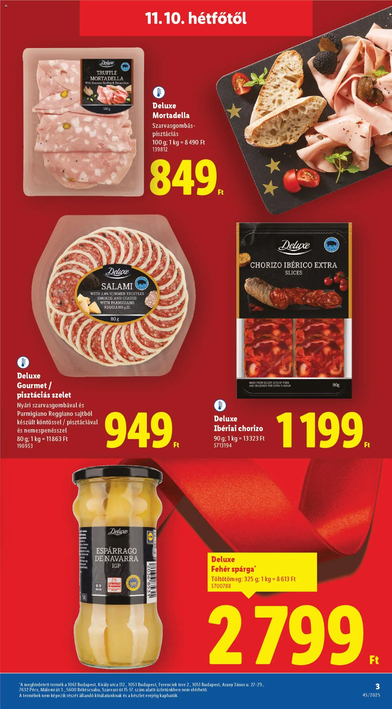 Lidl akciós ujság - amely érvényes a következő dátumtól: 06.11.2025 | Oldal: 3 | Termékek: Chorizo, Mortadella