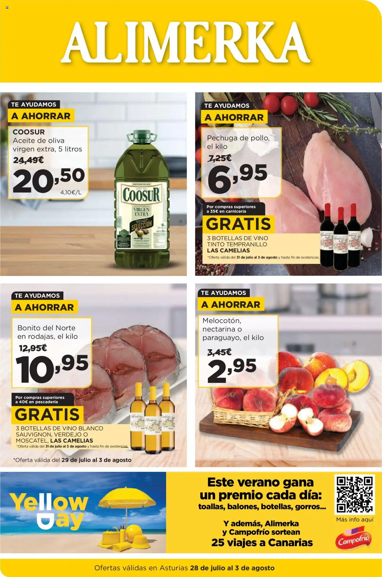 Alimerka folleto Asturias │ válido desde el 28.07.2025 | Página: 1 | Productos: Aceite, Vino, Té, Aceite de oliva