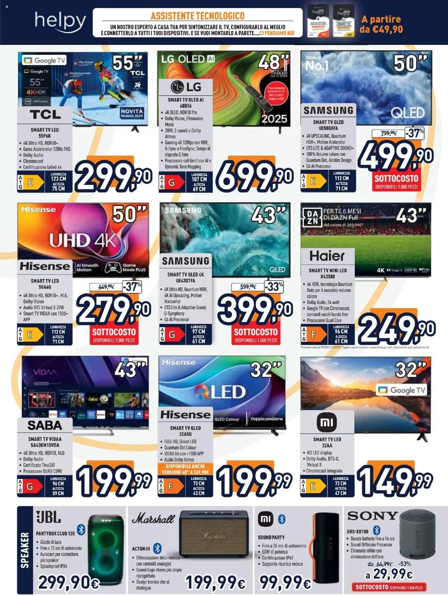 Volantino Unieuro del 05.12.2025 | Pagina: 4 | Prodotti: smart TV, Speaker, Batteria, Samsung