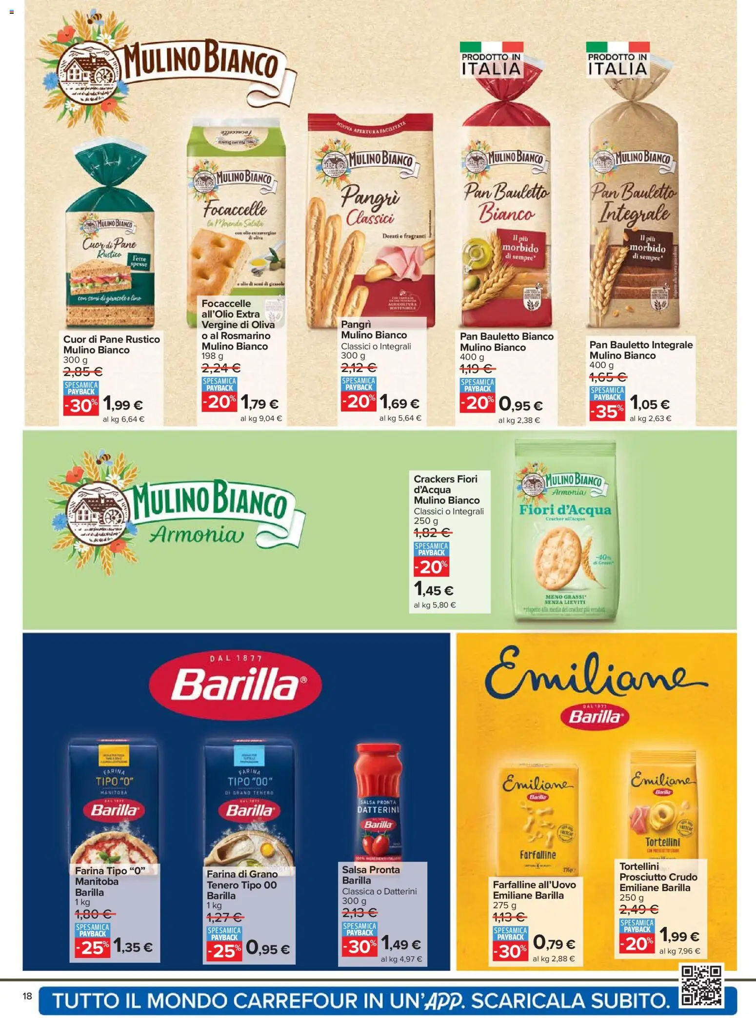 Volantino Carrefour del 17.02.2026 | Pagina: 18 | Prodotti: Rosmarino, Pane, Prosciutto, Crackers