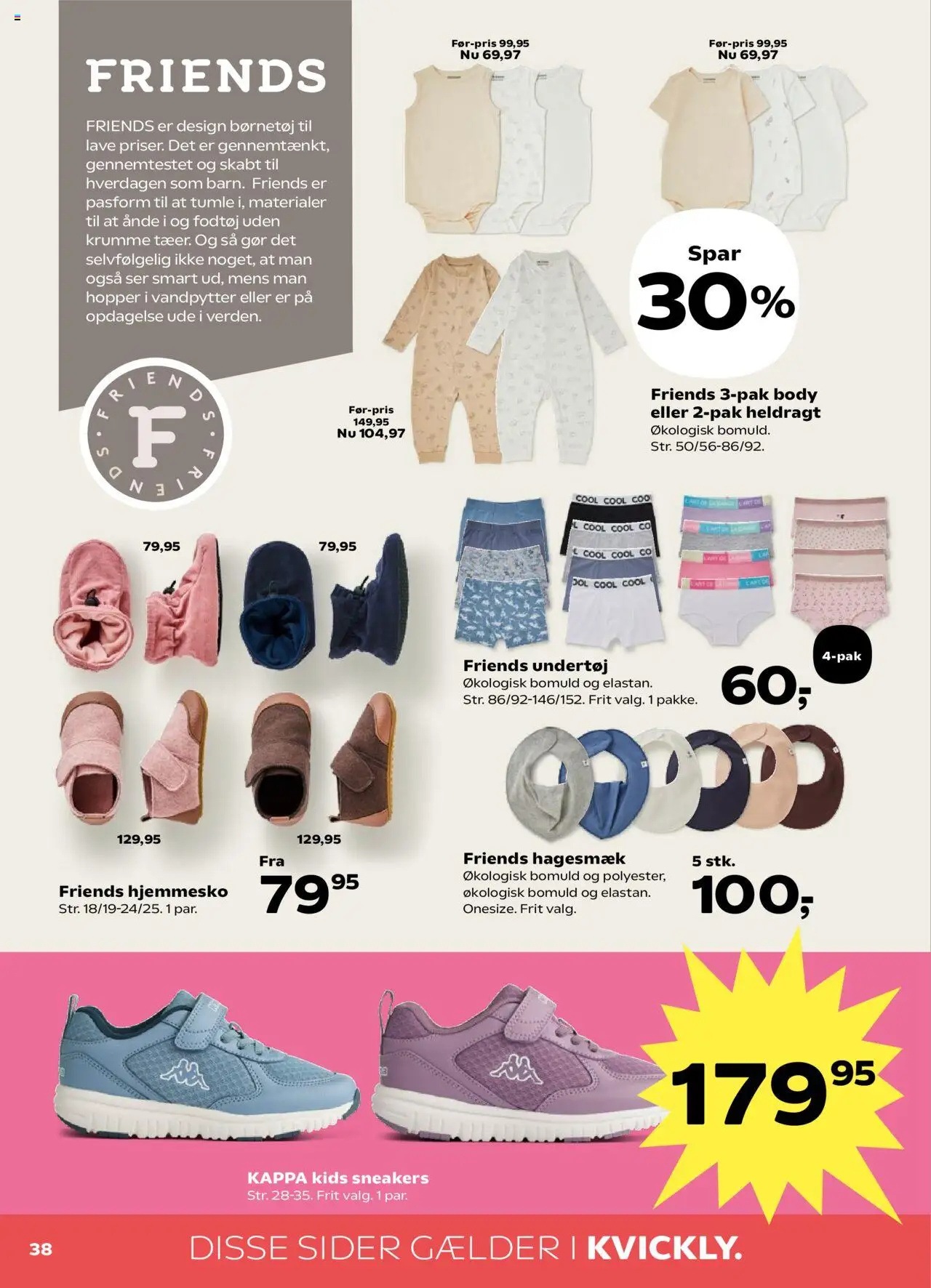 Kvickly Tilbudsavis gyldig fra 22.08.2025 | Side: 38 | Produkter: Undertøj, Sneakers, Hjemmesko, Søm