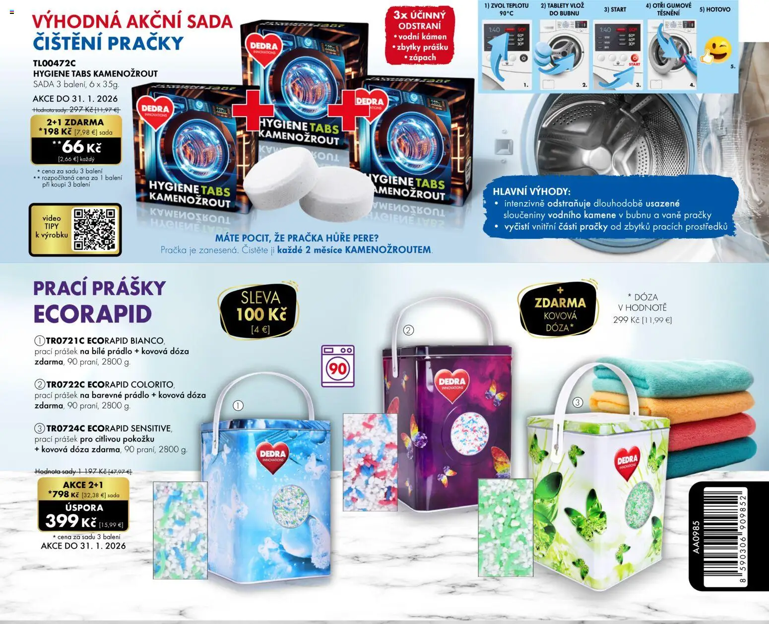 Nové Dedra akcie – leták je platný od 01.01.2026 | Strana: 68 | Produkty: Práčky, Práčka