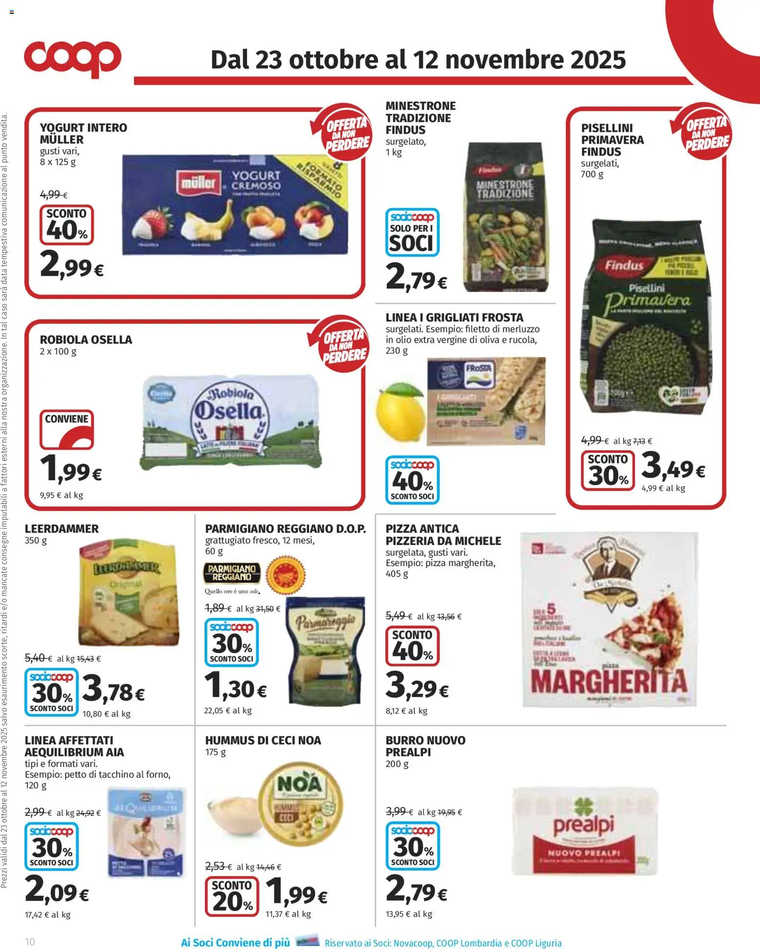 Volantino COOP del 23.10.2025 | Pagina: 10 | Prodotti: Tacchino, Burro, Data, Parmigiano