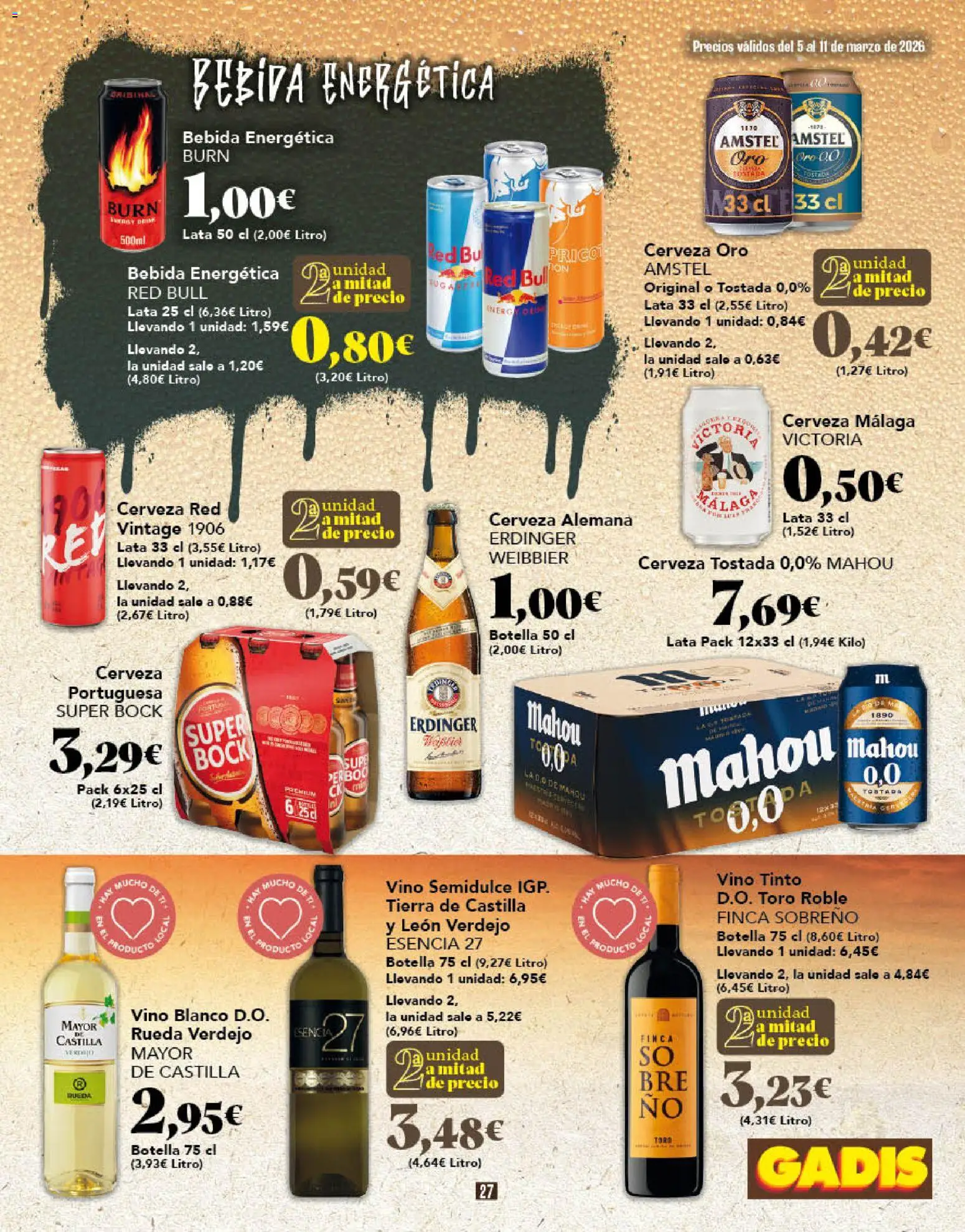 Gadis folleto │ válido desde el 05.03.2026 | Página: 27 | Productos: Vino, Cerveza