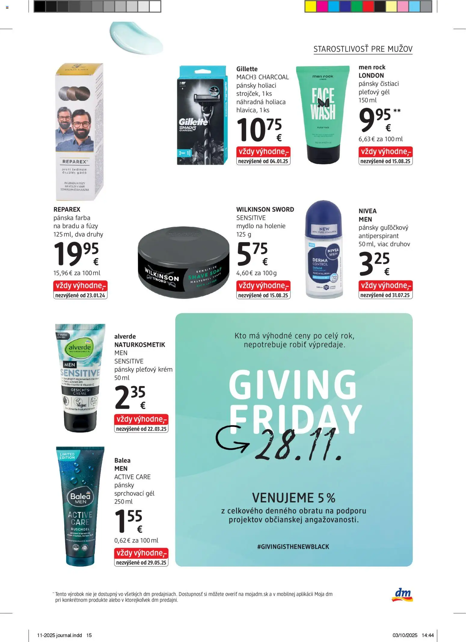 Nové dm drogerie akcie – leták je platný od 01.11.2025 | Strana: 15 | Produkty: Nivea, Mydlo, Antiperspirant, Krém