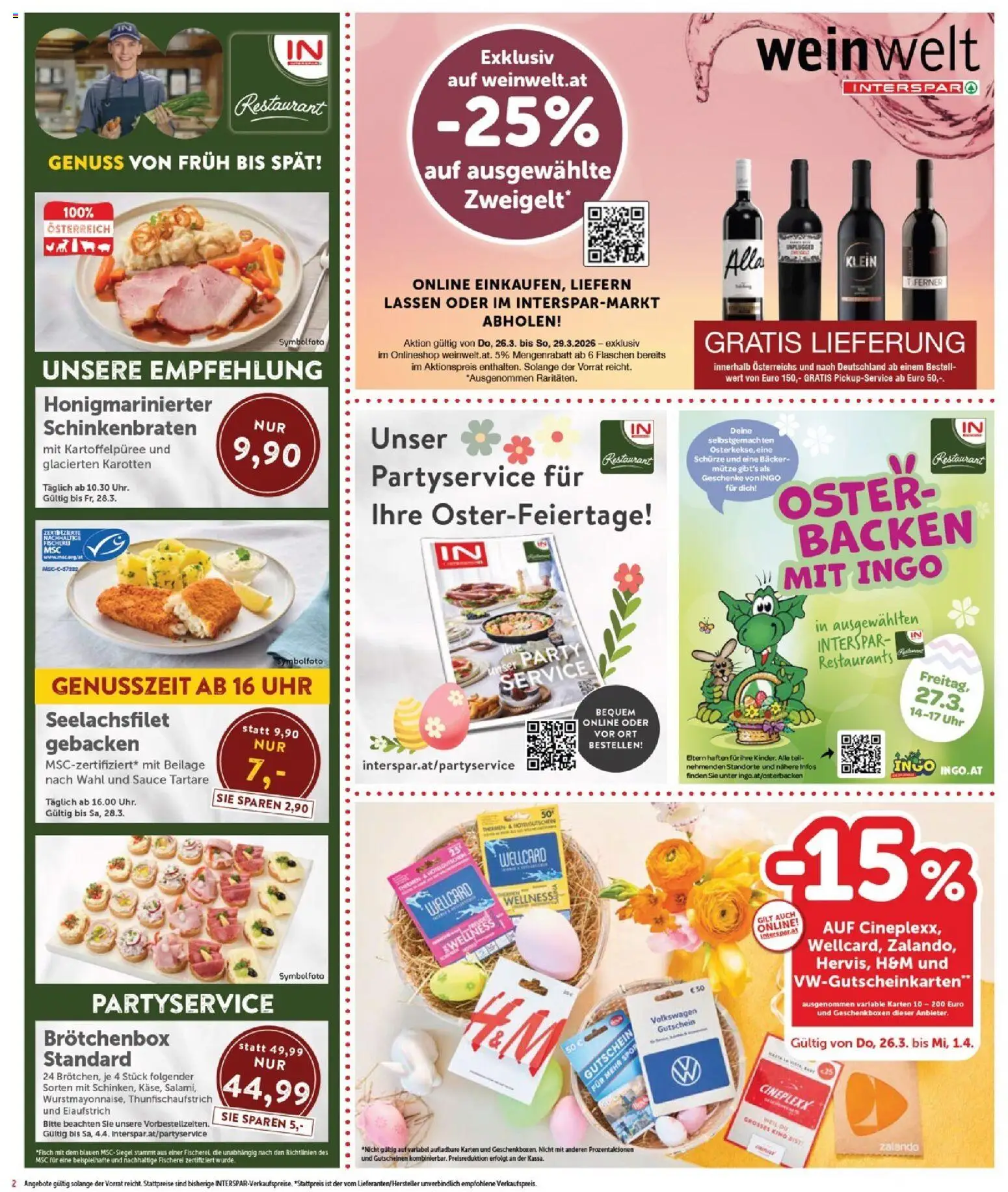 Interspar Flugblatt - Burgenland gültig ab 26.03.2026 | Seite: 2 | Produkte: Uhr, Fisch