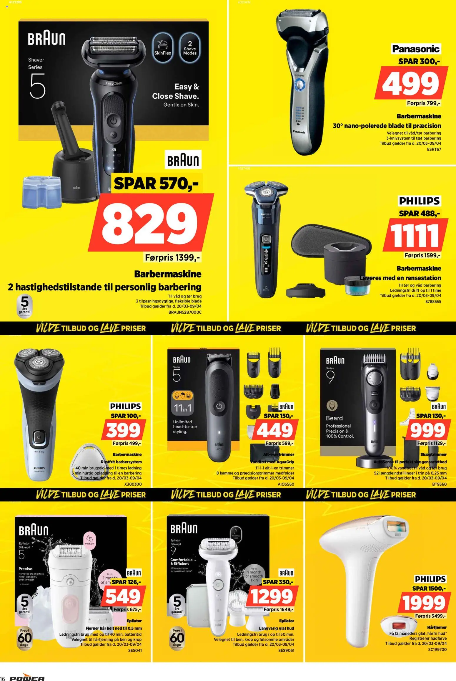 Power tilbudsavis – gyldig fra 01.04.2026 | Side: 16 | Produkter: Barbermaskine, Epilator