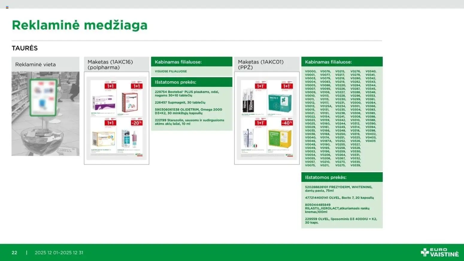 EUROVAISTINĖ akcijos nuo 01.12.2025 | Puslapis: 22