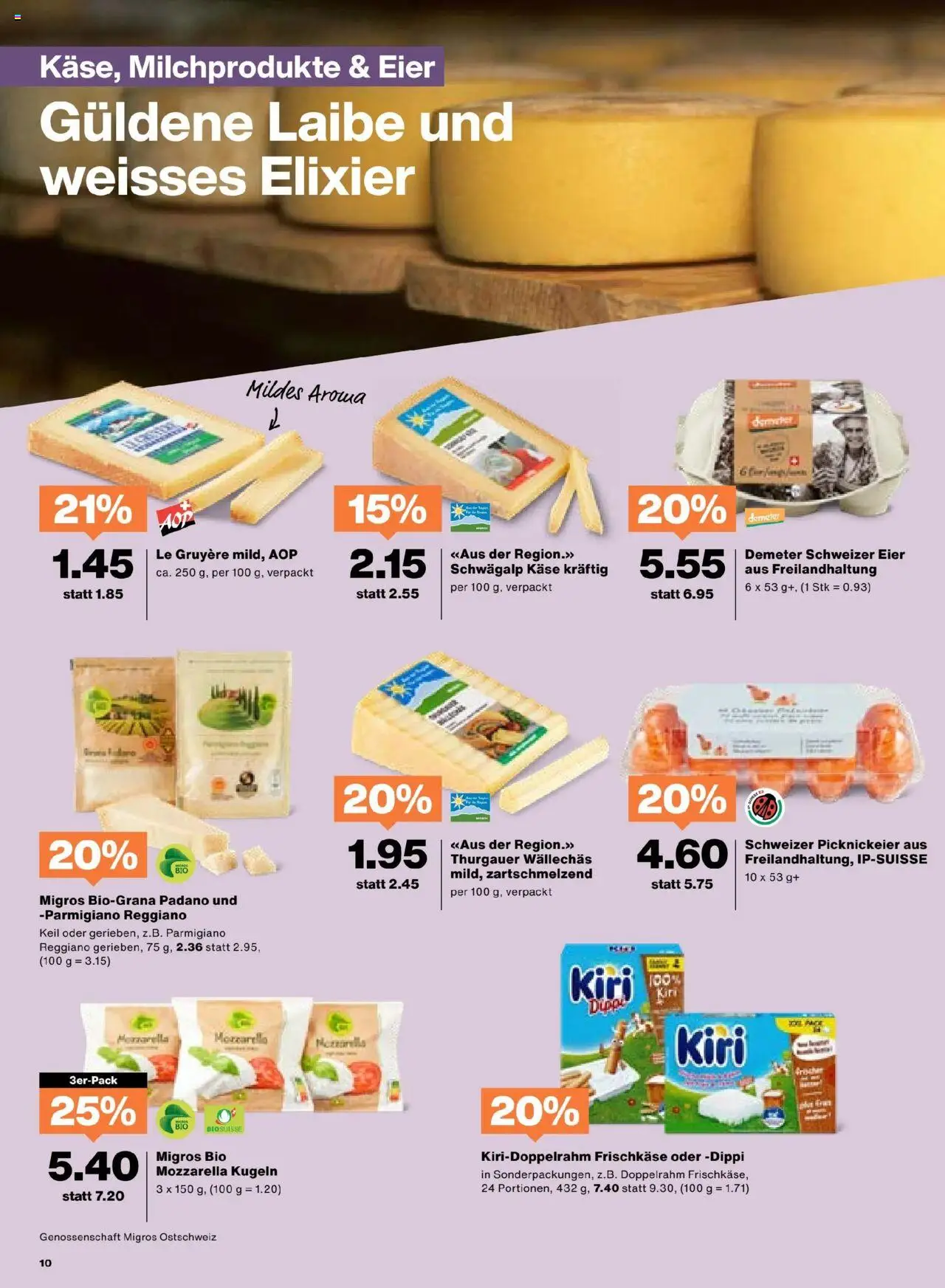 Migros Aktionen – gültig ab 07.10.2025 | Seite: 10 | Produkte: Käse, Eier