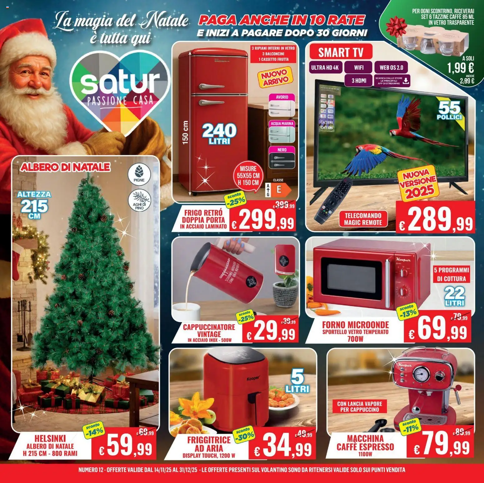 Volantino Satur del 14.11.2025 | Pagina: 1 | Prodotti: Microonde, Acqua, Frutta, TV