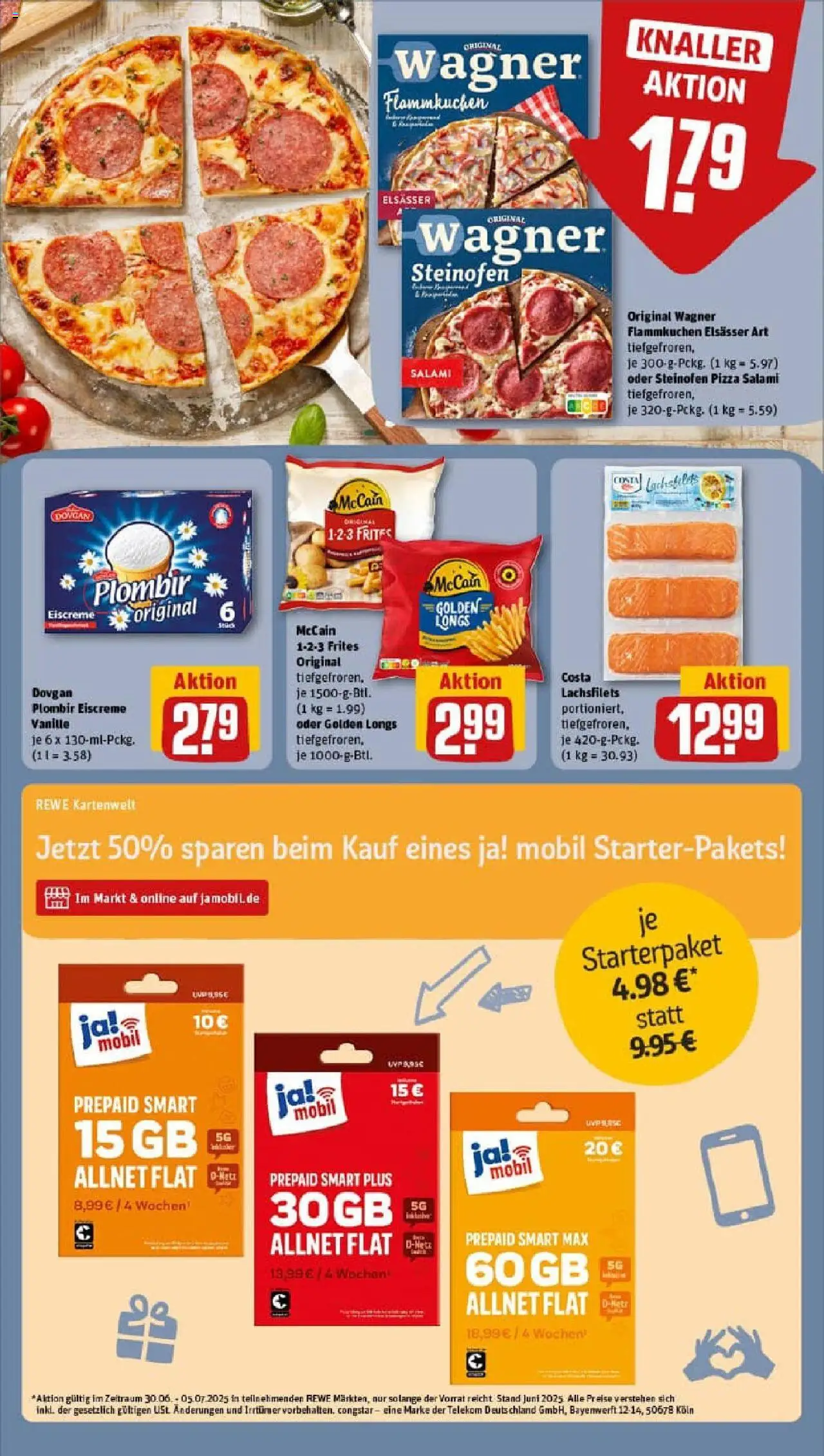 Rewe prospekt Stuttgart / Ost	 - gültig ab dem 29.06.2025 | Seite: 13 | Produkte: Eiscreme, McCain, Salami, Pizza