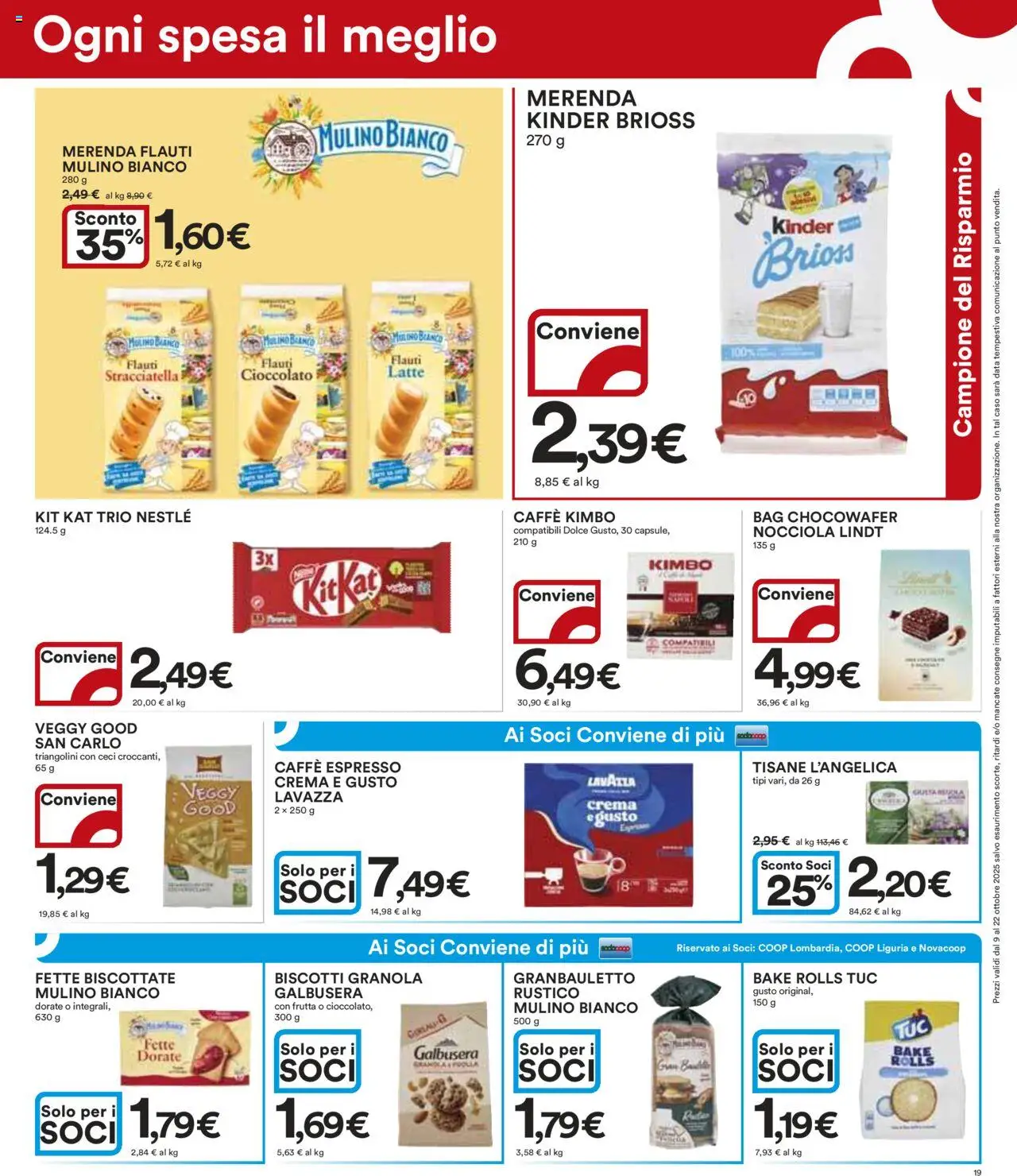 Volantino Ipercoop del 09.10.2025 | Pagina: 19 | Prodotti: Crema, Caffè, Cioccolato, Latte
