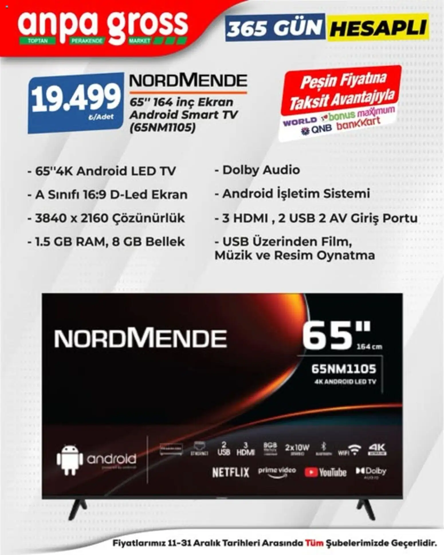 Anpa Gross İndirim Smart TV - 11.12.2025 tarihinden itibaren geçerlidir | Sayfa: 2 | Ürünler: TV, USB