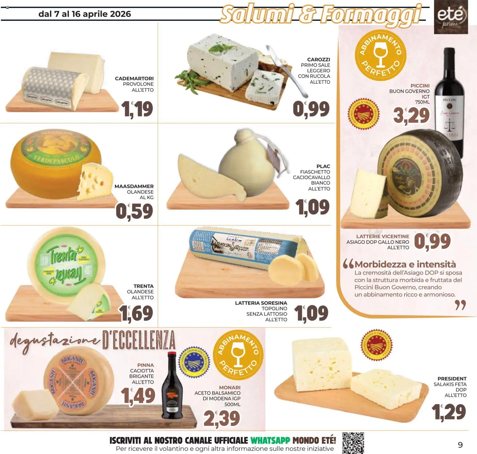 Volantino Eté del 07.04.2026 | Pagina: 9 | Prodotti: Provolone, Rucola, Sale, Feta