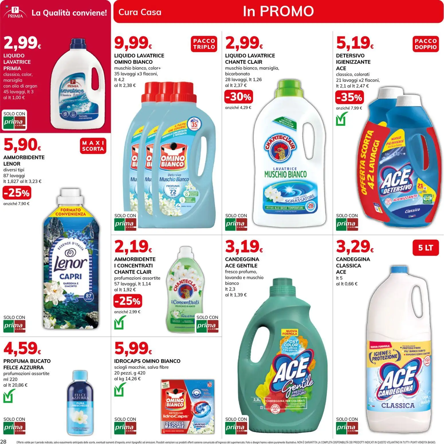 Volantino Basko del 10.03.2026 | Pagina: 28 | Prodotti: Candeggina, Bicarbonato, Olio, Lavanda