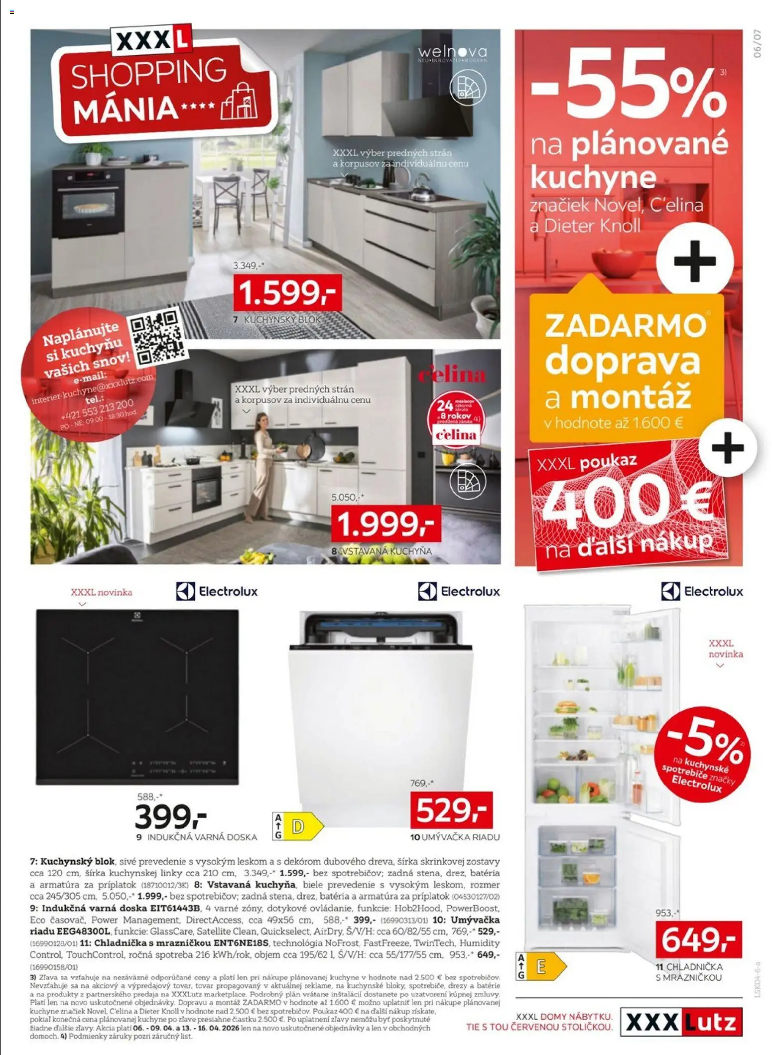 Nové XXXLutz akcie – leták je platný od 06.04.2026 | Strana: 7 | Produkty: Drezy, Kuchyňa, Chladnička, Indukčná varná doska
