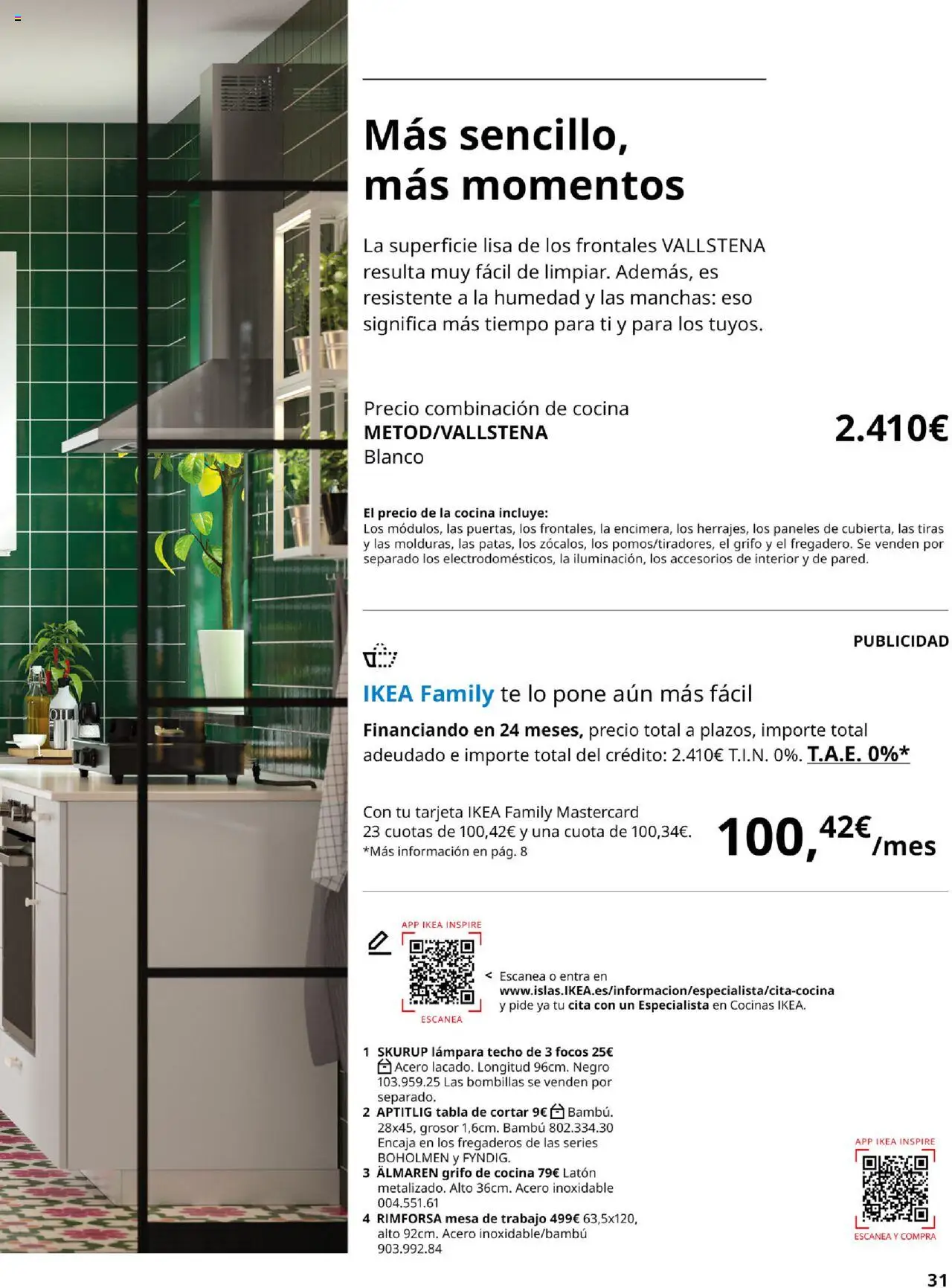 Catálogo IKEA Cocinas │ válido desde el 01.09.2025 | Página: 31 | Productos: Tabla de cortar, Té, Cocina, Lámpara