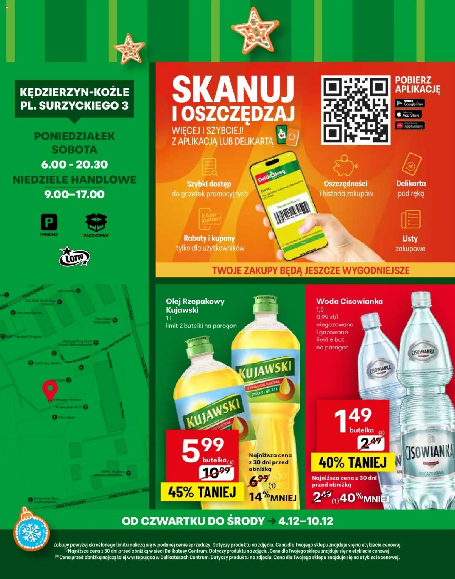 Delikatesy Centrum Gazetka - Kędzierzyn-Koźle Otwarcie od 04.12.2025 | Strona: 4 | Produkty: Olej rzepakowy, Delikatesy, Olej, Woda