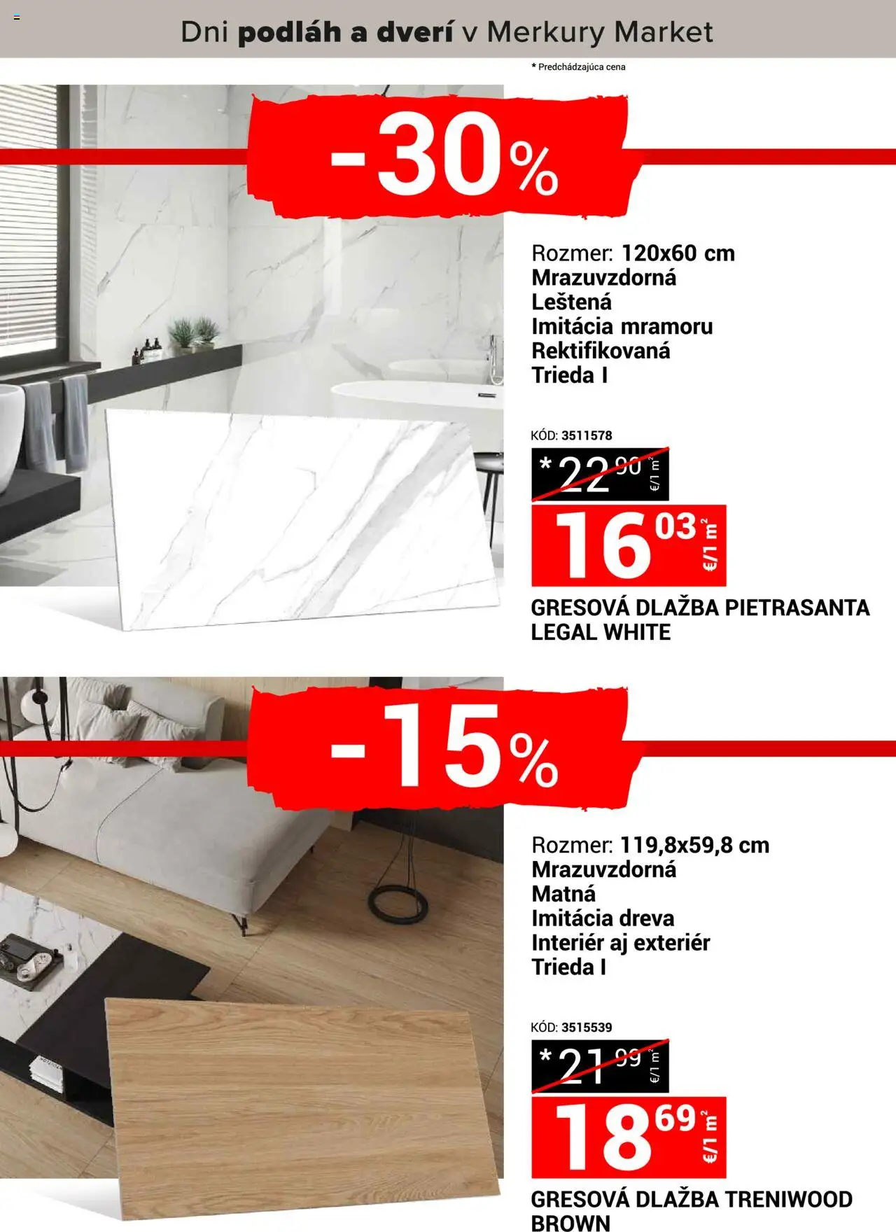 Nové Merkury Market akcie – leták je platný od 18.10.2025 | Strana: 16 | Produkty: Dlažba