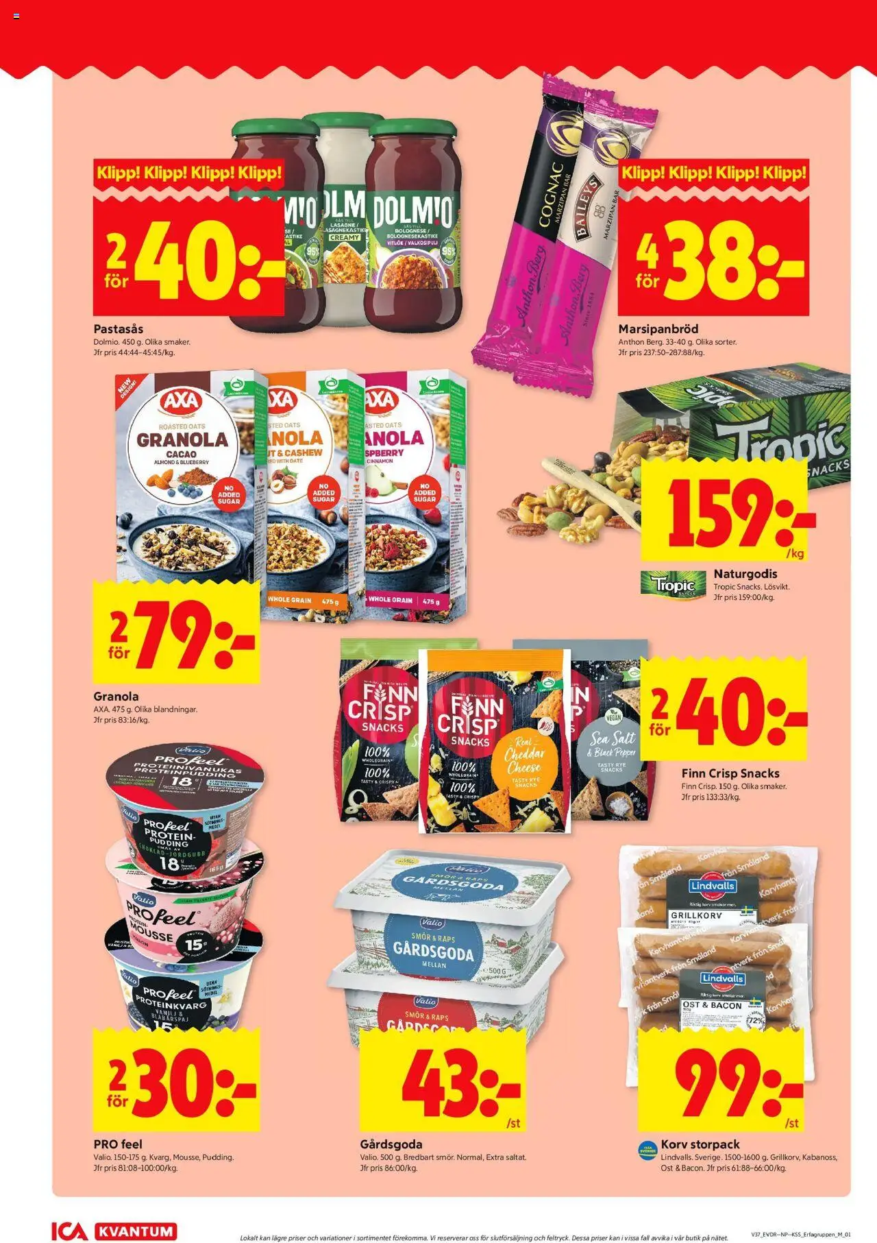 ICA Kvantum reklamblad aktuell från 08.09.2025 | Sida: 4 | Produkter: Proteinpudding, Mousse, Ost, Choklad