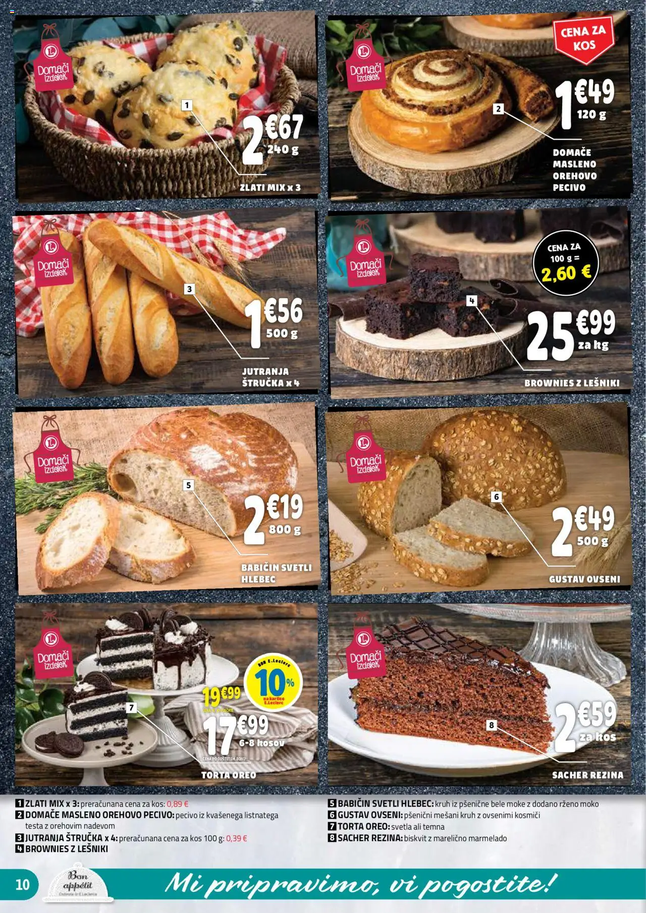 Novi E.leclerc katalog ponudbe – veljaven od 22.10.2025 | Stran: 10 | Izdelki: Kos, Hlebec, Kosmici, Brocha