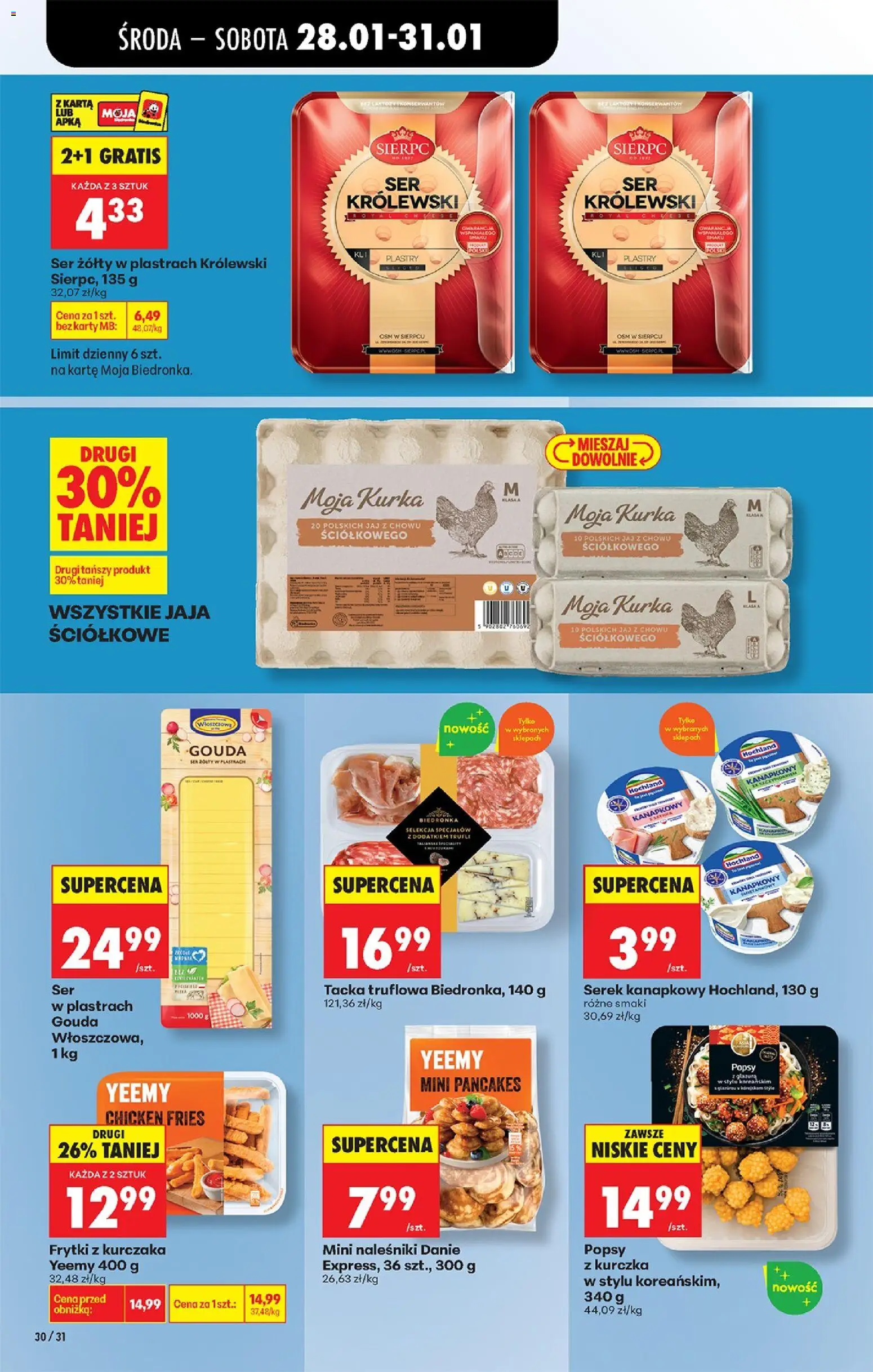 Biedronka gazetka - Oferta w tym tygodniu od 28.01.2026 | Strona: 36 | Produkty: Serek kanapkowy, Ser żółty, Frytki, Jaja