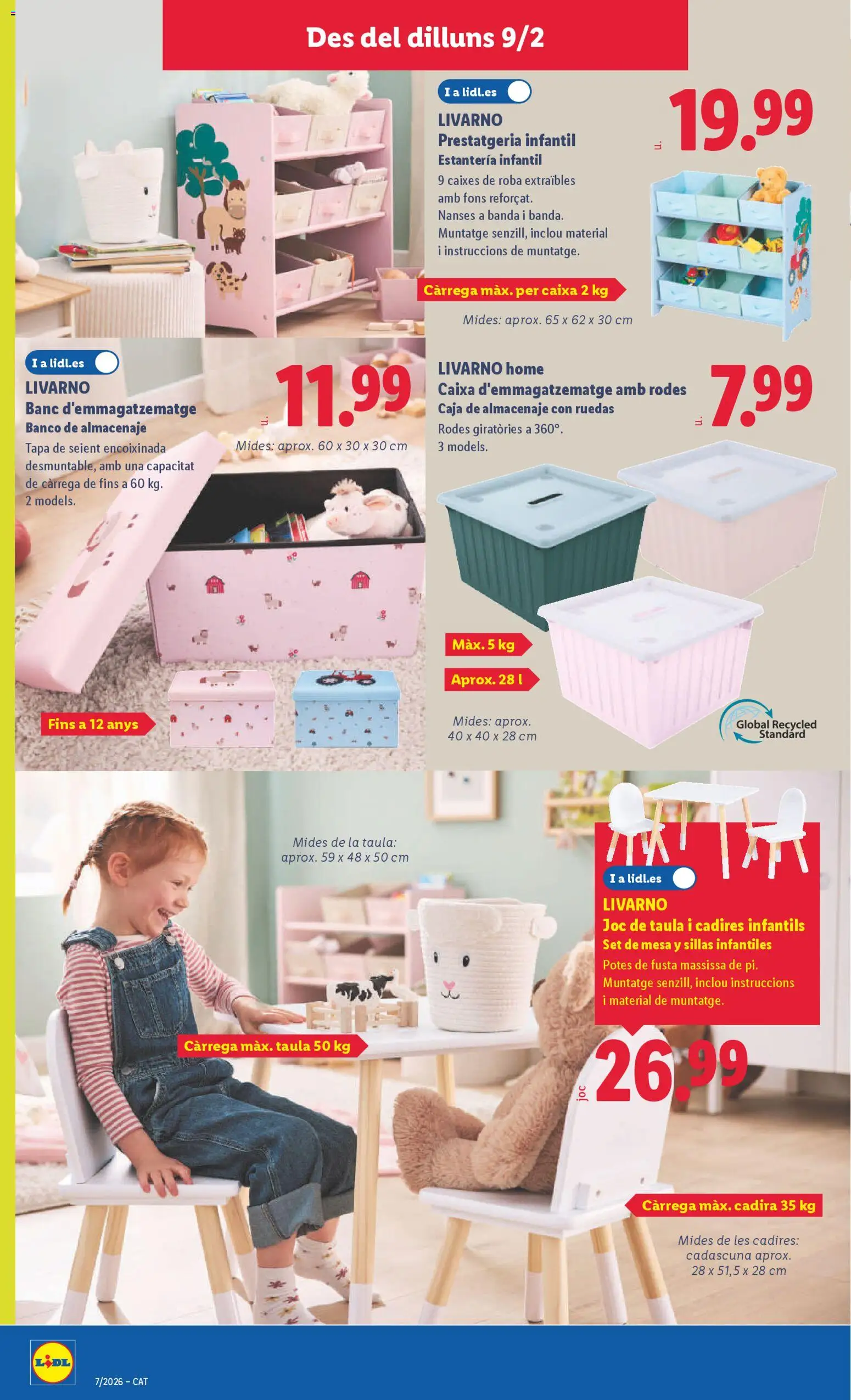 Lidl folleto de bazar │ válido desde el 09.02.2026 | Página: 12 | Productos: Almacenaje, Mesa, Caja