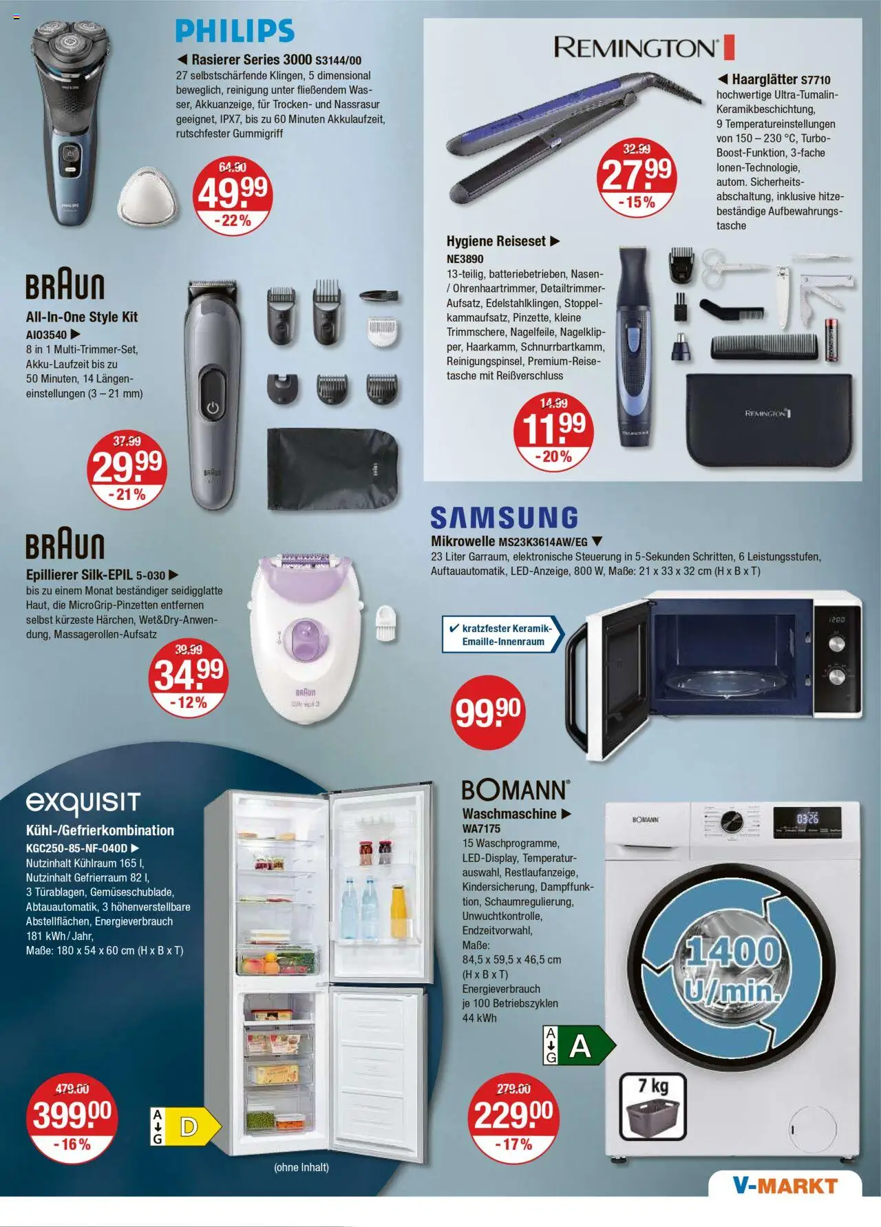 V-Markt - /Oberpfalz - gültig ab dem 21.08.2025 | Seite: 17 | Produkte: Philips, Mikrowelle, Haarglätter, Waschmaschine