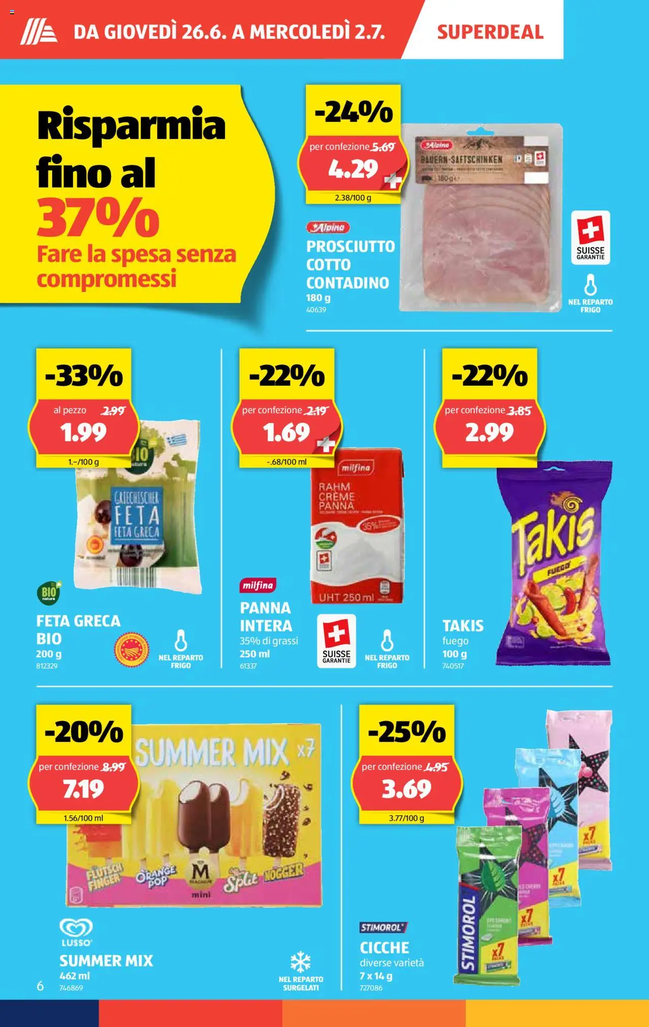 Aldi - Sfoglia online il volantino ab 26.06.2025 | Seite: 7 | Produkte: Feta, Chips, Creme
