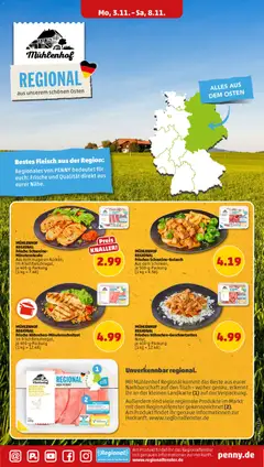 Penny Prospekt 	 ab 03.11.2025 gültig | Seite: 7 | Produkte: Schweinegulasch, Hahnchen, Tisch, Schnitzel