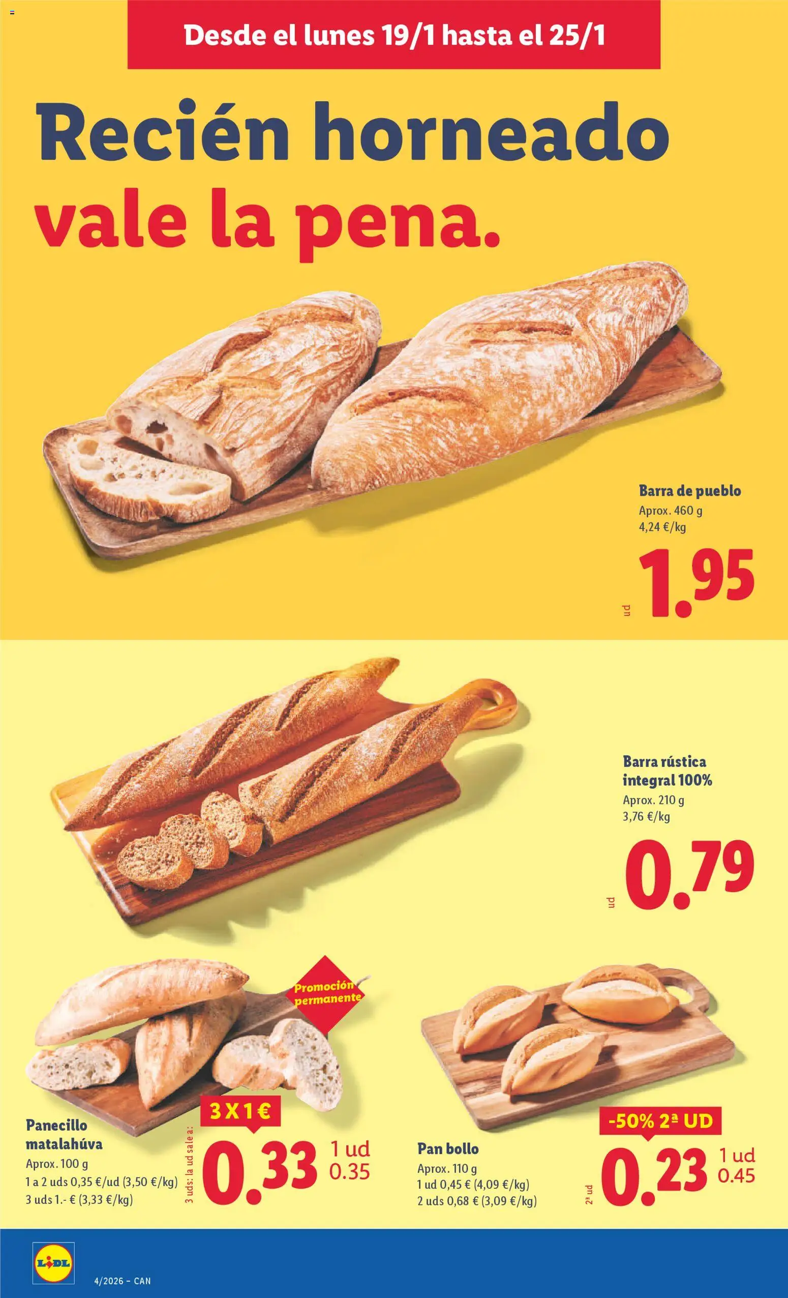 Lidl - Canarias │ válido desde el 19.01.2026 | Página: 16 | Productos: Pan