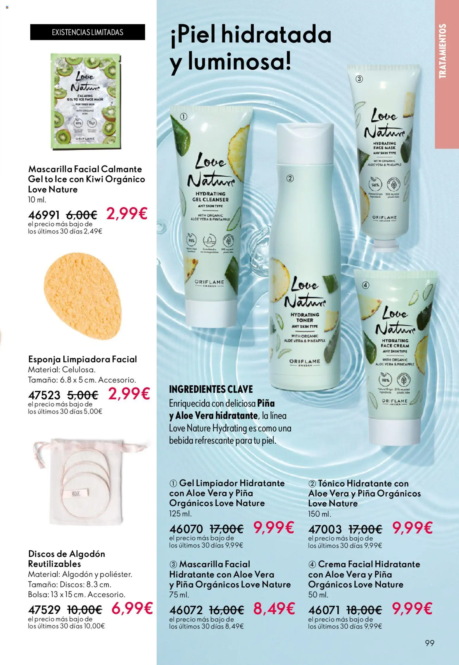 Oriflame - Catálogo Campaña 6 │ válido desde el 22.04.2026 | Página: 99 | Productos: Esponja, Κρεμάστρα, Crema facial, Toner