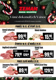 Náhled letáku Prodejny Zeman leták od 15.12.2025 | Strana: 2 | Produkty: Vinná klobása, Kuřecí prsní řízky, Kýta, Vepřová krkovice