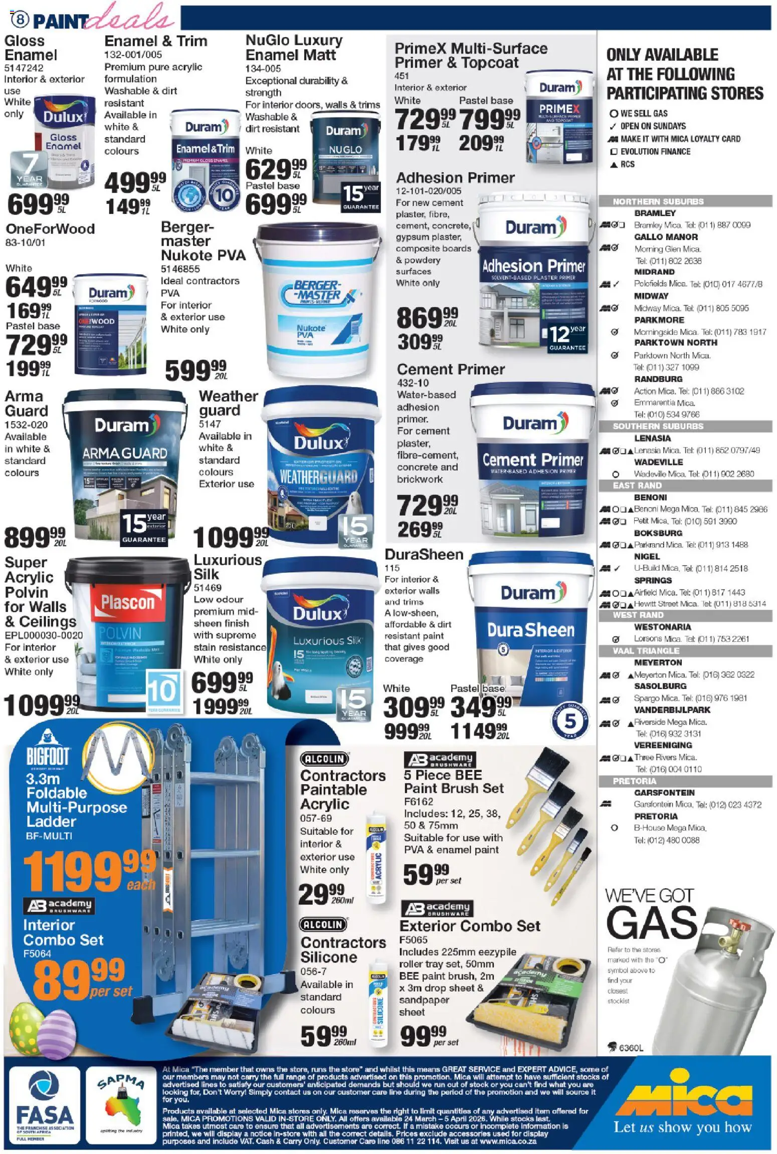New MICA catalogue – valid from 24.03.2026 | Page: 9 | Products: Primer, Tray, Brush, Cement
