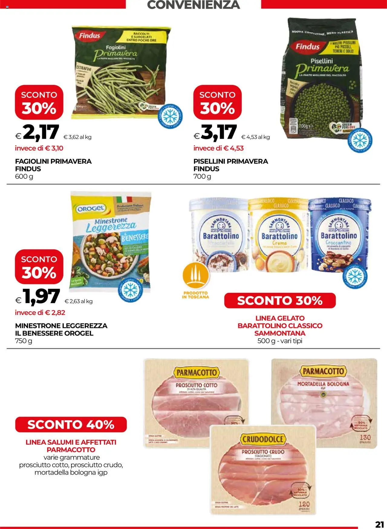Volantino COOP del 22.05.2025 | Pagina: 21 | Prodotti: Minestrone, Prosciutto Crudo, Crema, Fagiolini