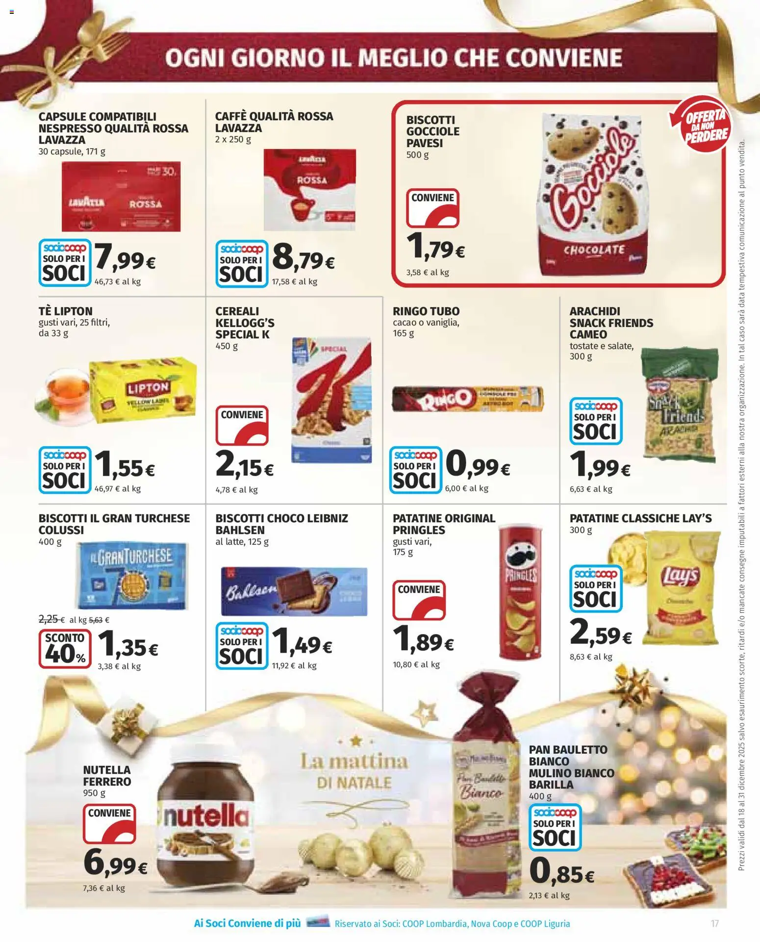 Volantino COOP del 18.12.2025 | Pagina: 17 | Prodotti: Caffè, Biscotti, Nutella, Data