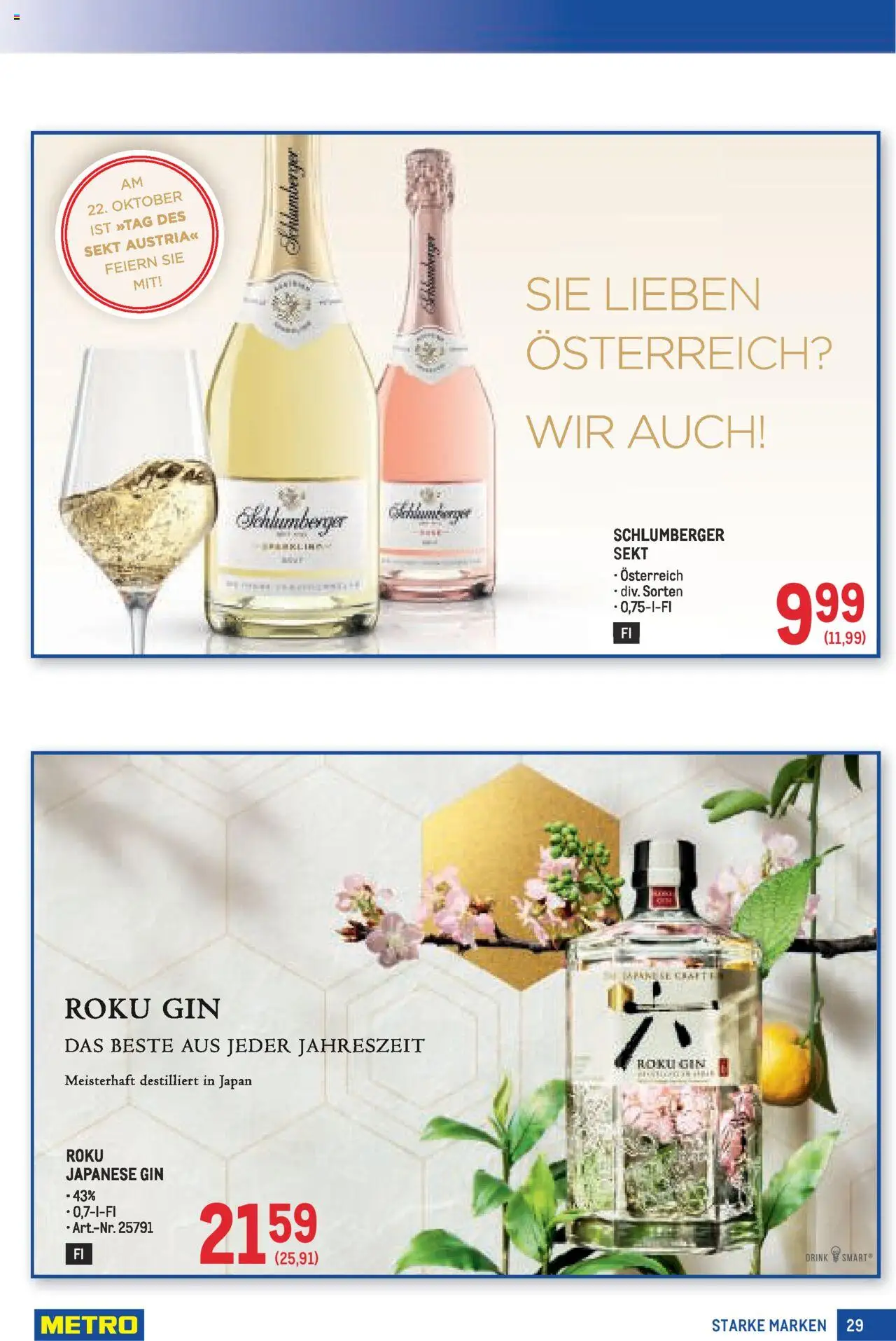 Metro  Starke Marken gültig ab 18.09.2025 | Seite: 29 | Produkte: Gin