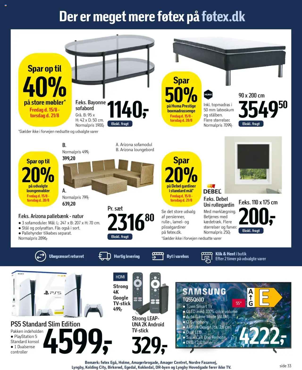 Føtex Tilbudsavis gyldig fra 15.08.2025 | Side: 51 | Produkter: Sofabord, Gardiner, TV, Playstation