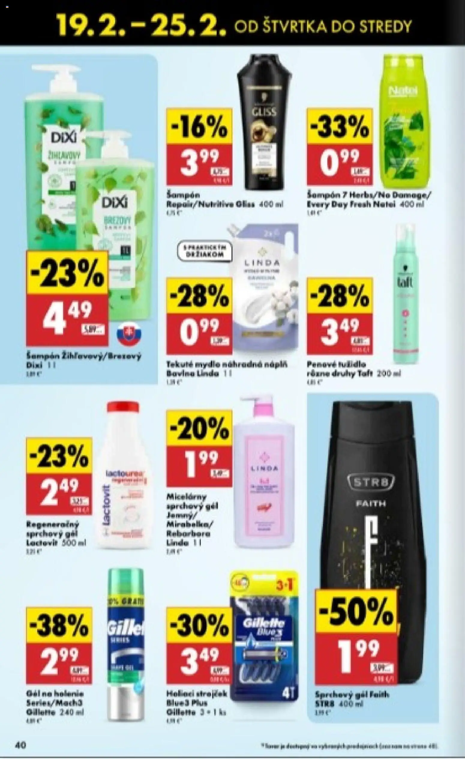 Nové Biedronka akcie – leták je platný od 19.02.2026 | Strana: 40 | Produkty: Sprchový gél, Lactovit