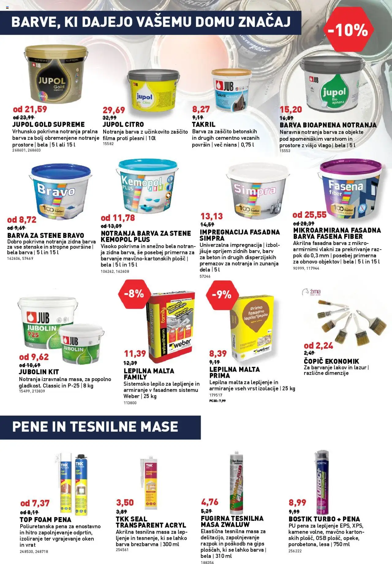 Novi Inpos katalog ponudbe – veljaven od 09.10.2025 | Stran: 18 | Izdelki: Copic, Lepilo, Barva, Beton