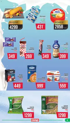 COOP akciós ujság - amely érvényes a következő dátumtól: 18.09.2025 | Oldal: 3 | Termékek: Főzőtejszín, Jegeskávé, Joghurt, Kakaós tej
