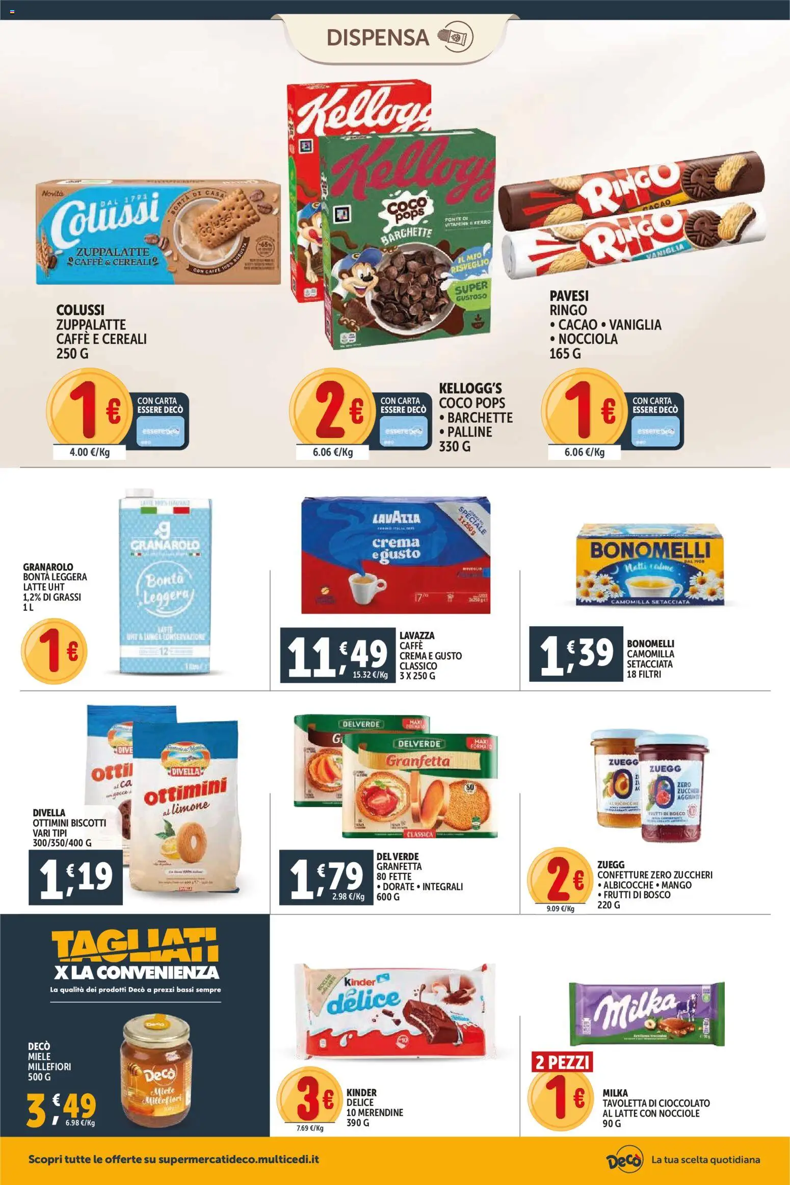 Volantino Decò del 11.02.2026 | Pagina: 6 | Prodotti: Caffè, Biscotti, Lavazza, Miele
