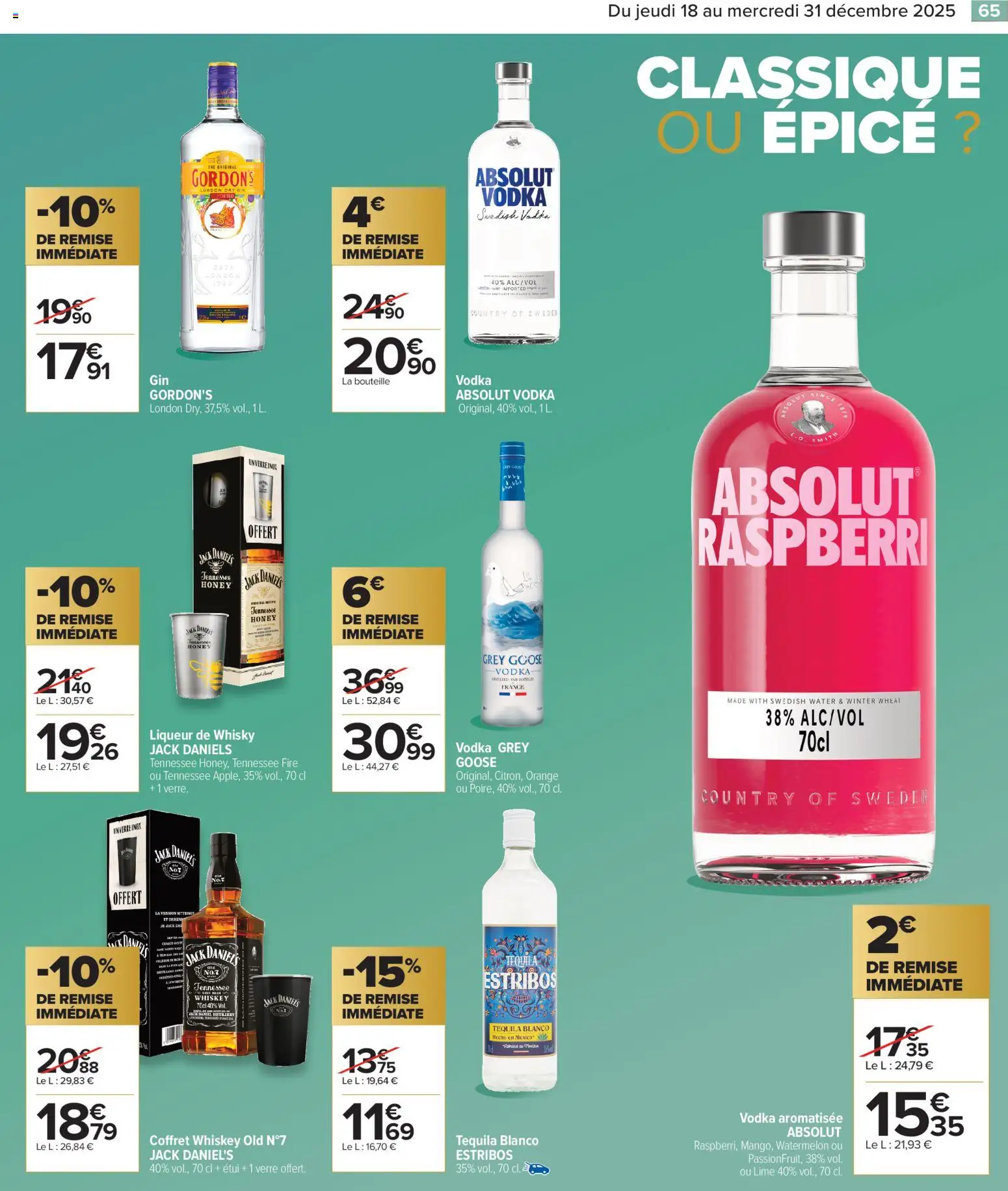 {H1} | Page: 65 | Produits: Vodka, Étui, Liqueur, Tequila