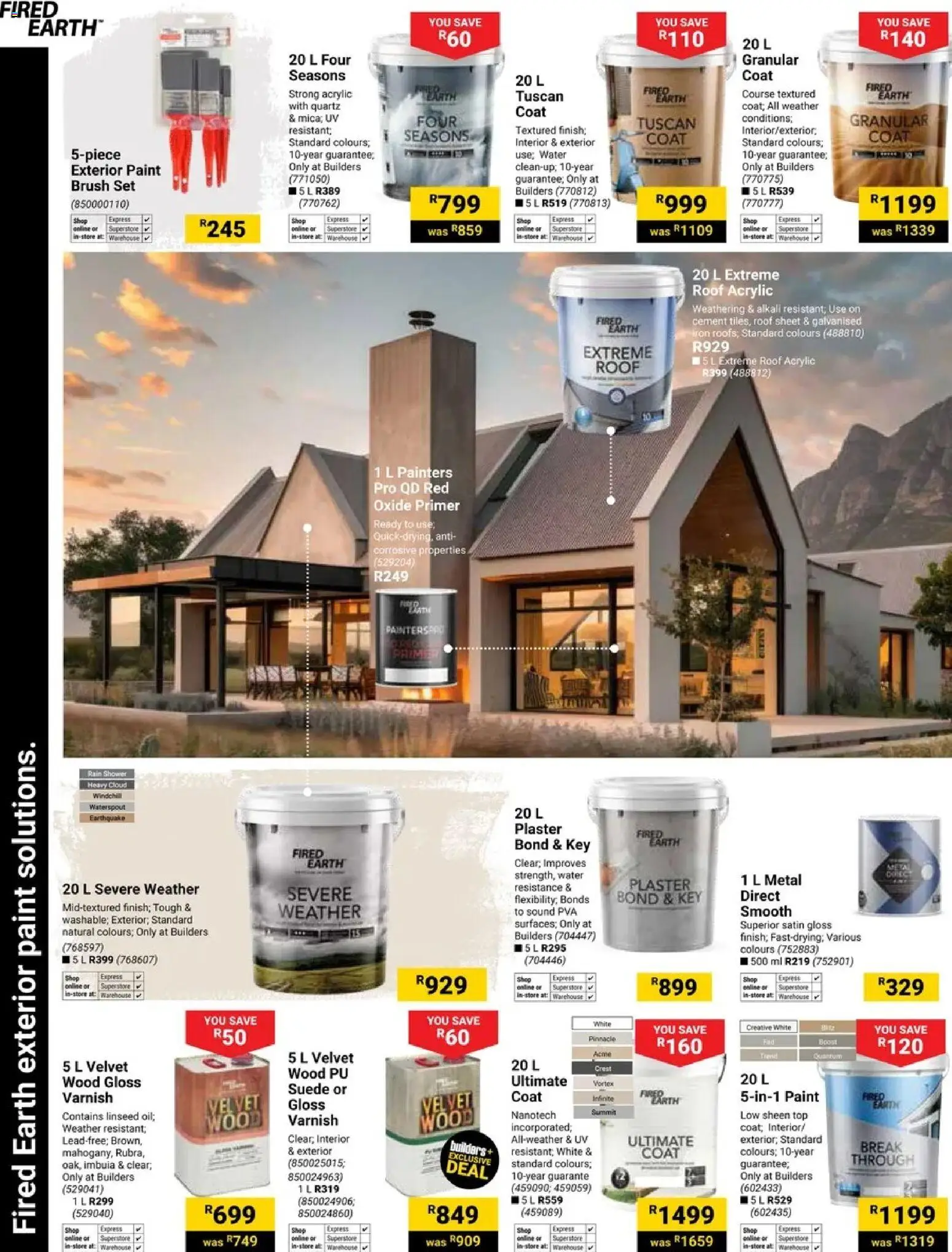 New Builders catalogue – valid from 28.10.2025 | Page: 2 | Products: Primer, Paint, Water, Cement