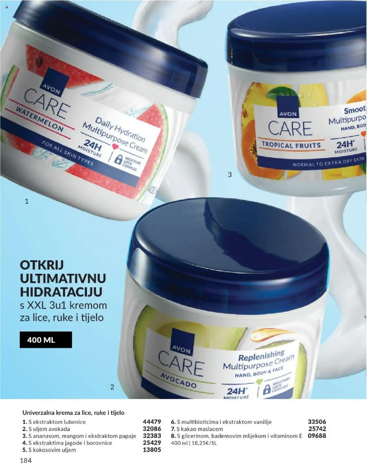 Avon katalog | vrijedi od 01.08.2025 | Stranica: 184 | Proizvodi: Jagode, Krema, Borovnice, Kakao