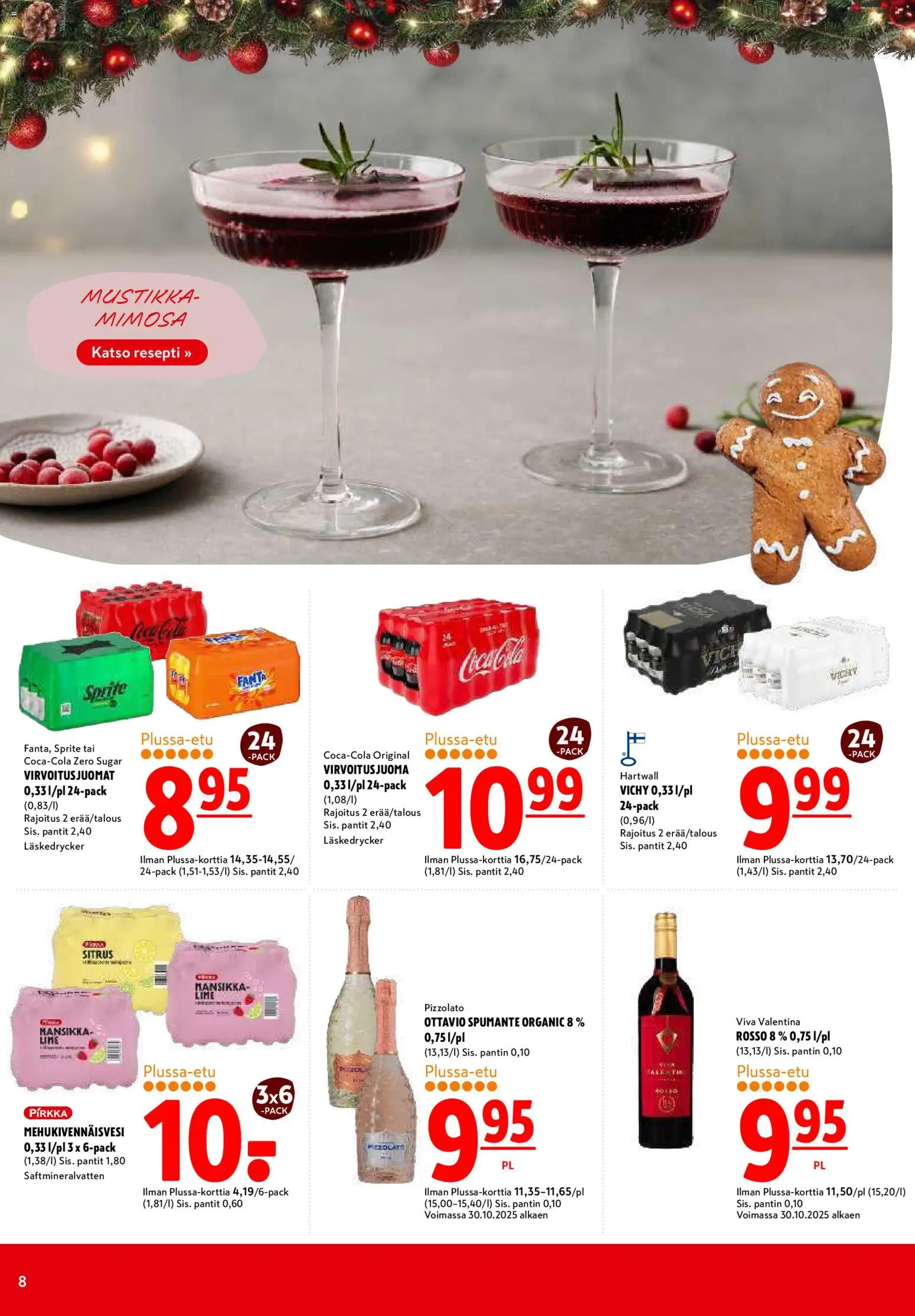 K-Citymarket tarjoukset – voimassa 15.12.2025 alkaen | Sivu: 8 | Tuotteet: Virvoitusjuomat, Mustikka, Sprite, Fanta
