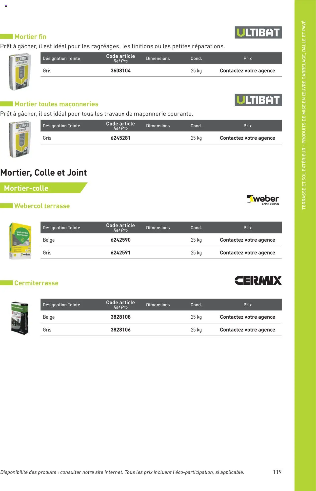  | Page: 119 | Produits: Mortier, Colle
