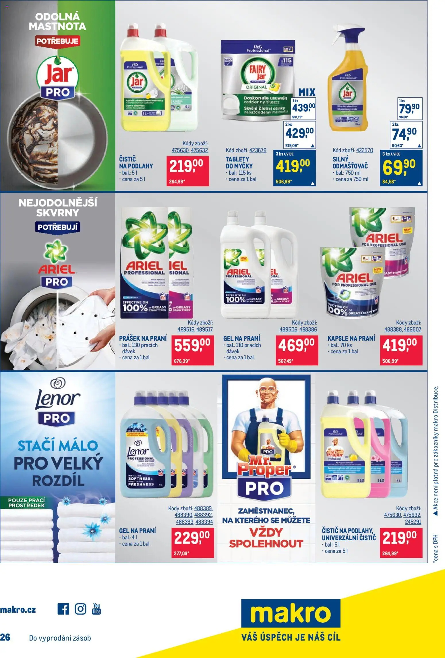 Makro leták - Gastronomie od 03.12.2025 | Strana: 26 | Produkty: Prášek na praní, Prací prostředek, Univerzální čistič, Odmašťovač