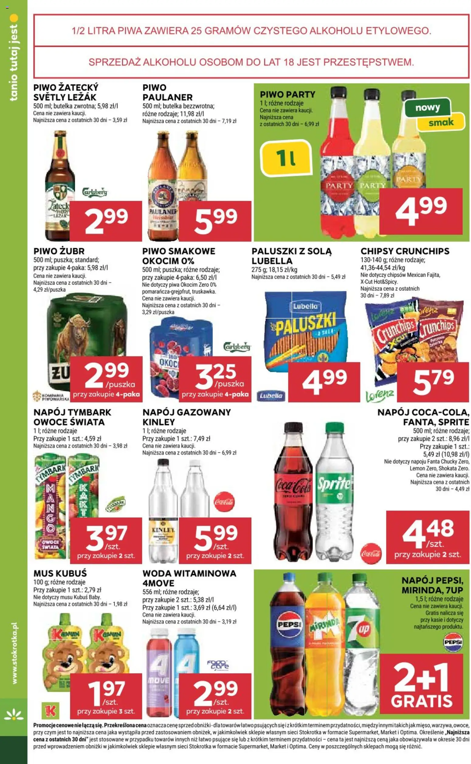 Stokrotka gazetka od 29.04.2026 | Strona: 28 | Produkty: Piwo żubr, Chipsy, Stokrotka, Leżak
